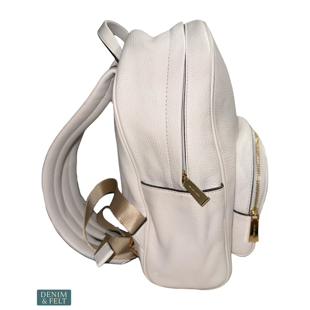 Michael Kors Bex Medium Pebbled Leather Backpack Optic White Leather Travel - Picture 7 of 16
